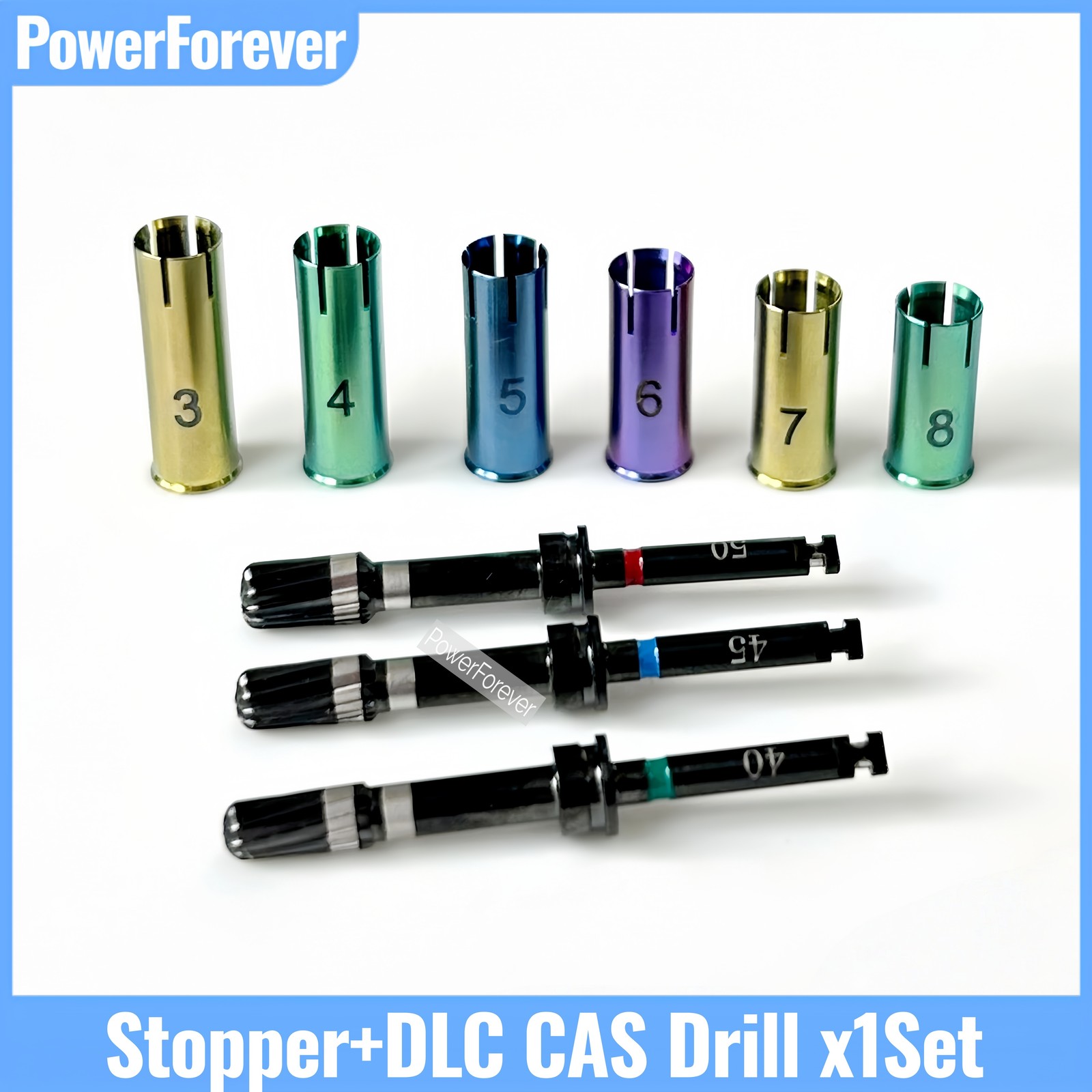 Dental DLC CAS Drill Lift Crestal Reamer Drill Stoppers Implant Bit Sleeve