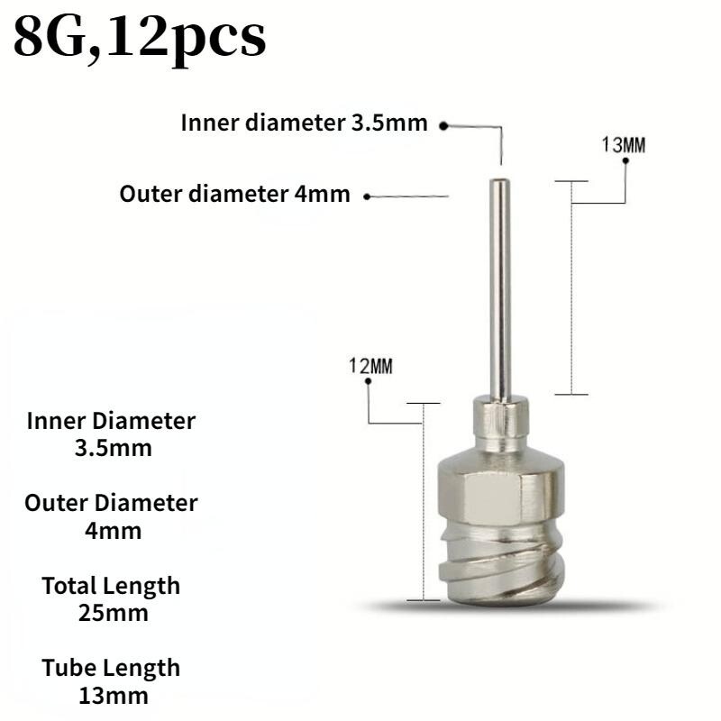 12pcs Dispensing Needles 1/2″ Stainless Steel Blunt Tip Precision All Metal