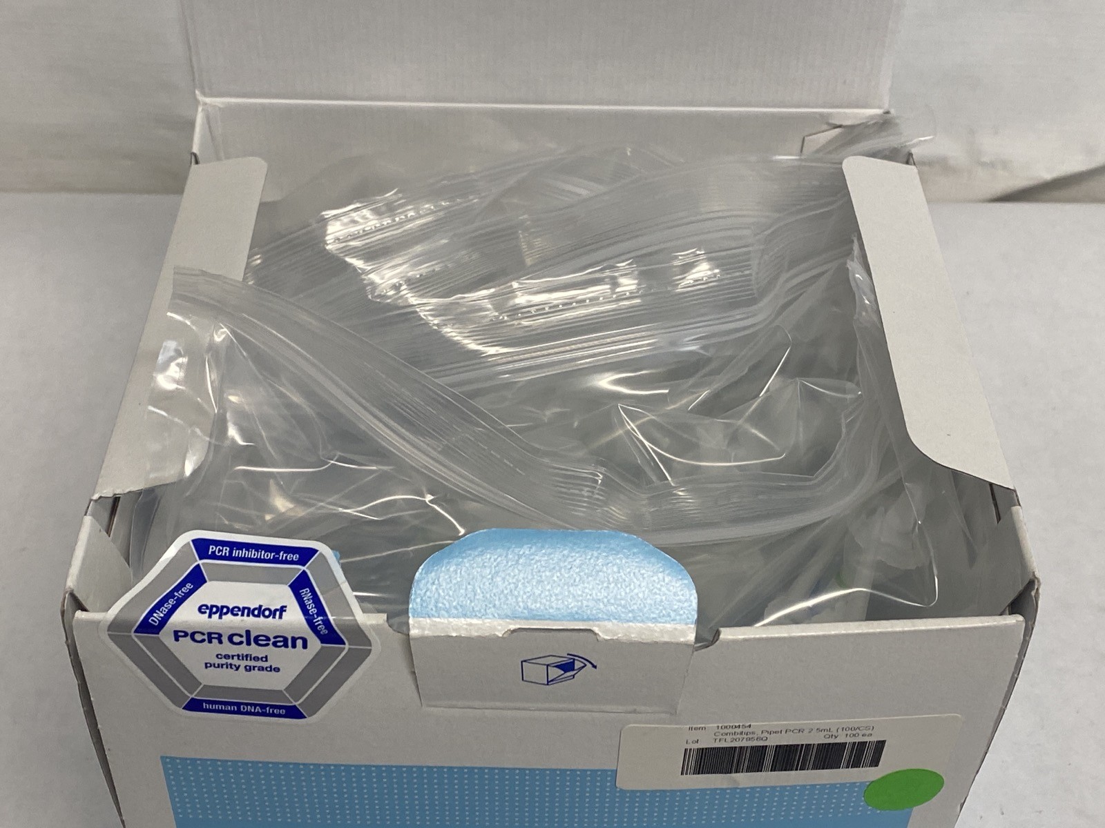 (100/Pk) EPPENDORF Combitips Advanced 2.5mL Plastic PCR Pipette Tips 0030089804