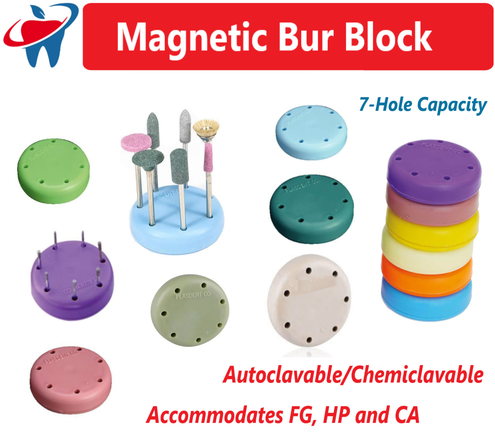 Dental Magnetic Bur Block Holders For :FG, RA, HP, FGOS, 7 Hole, 14 Hole 28 Hole