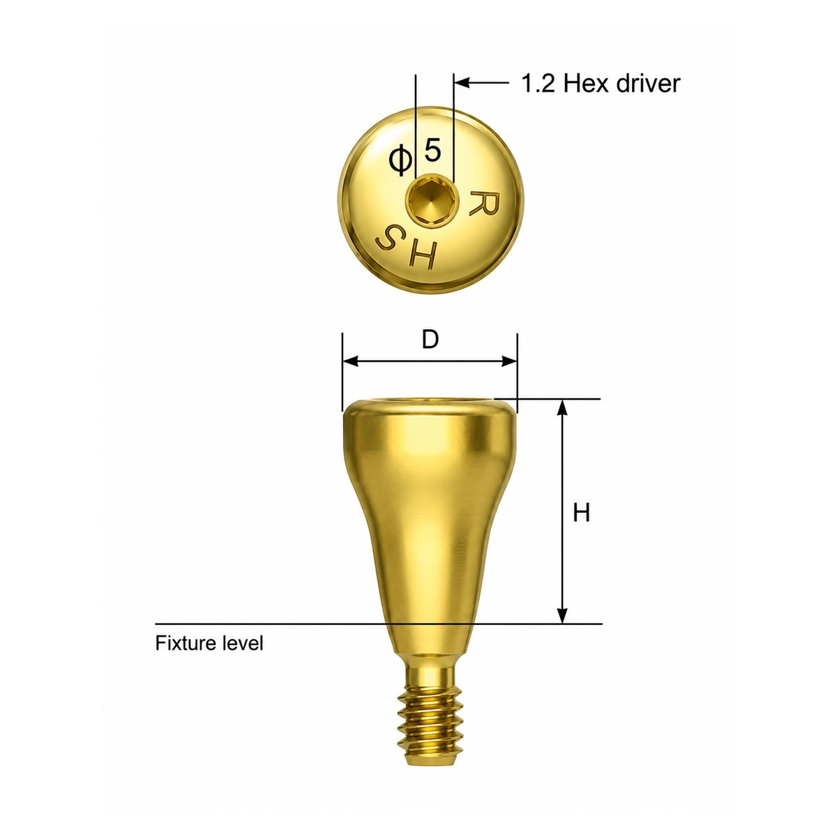5Pcs Healing Cap Abutment Internal Hex Hiossen & Osstem Mini Regular Cover Screw