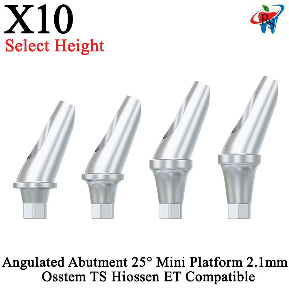 10pcs Prosthetic Angled Abutment 25° Mini Platform 2.1mm Oss tem TS Compatible