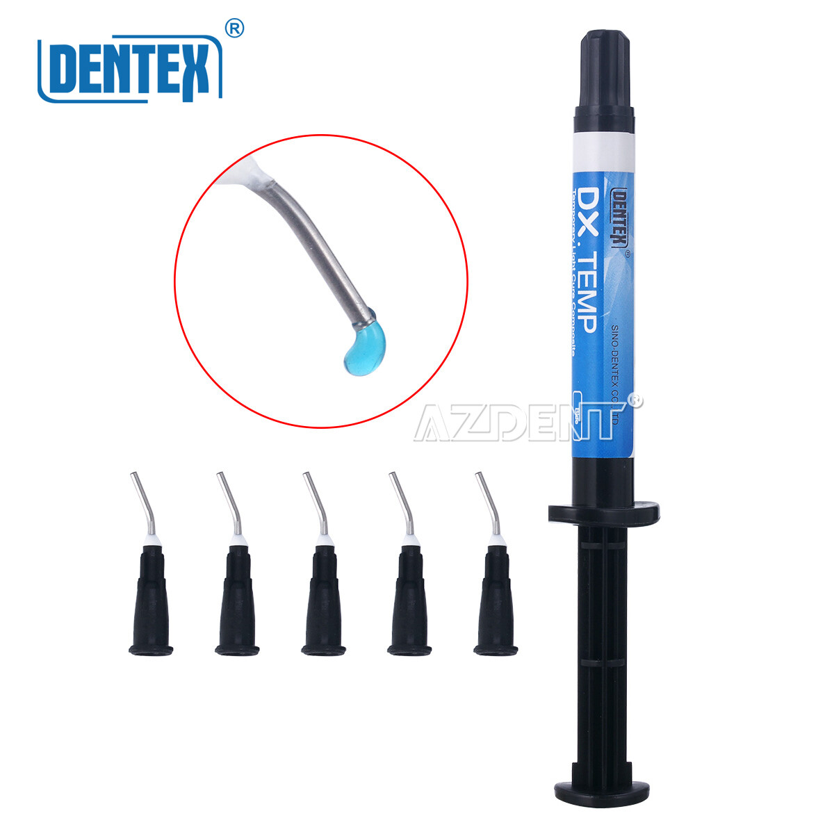 Dentex Dental Temporary Flow Light Cure Filling Composite Material Resin Blue US