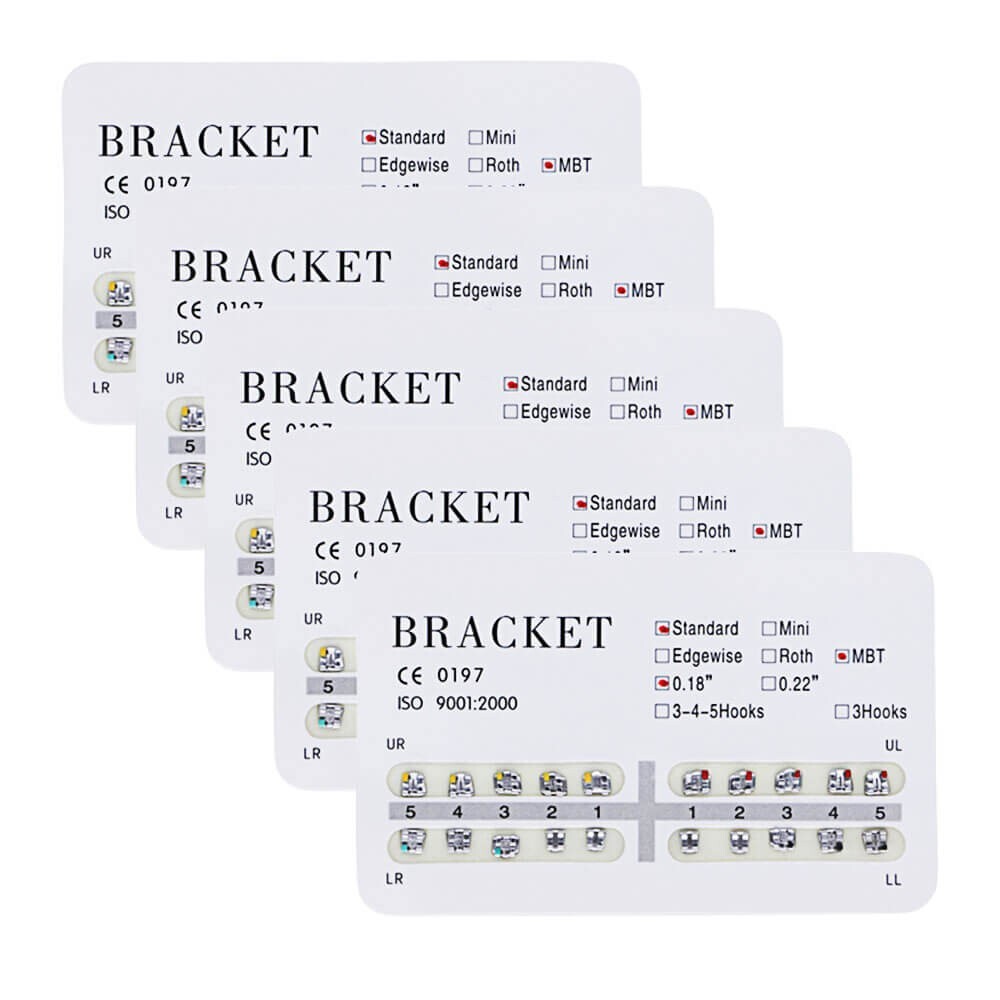 1-100× MBT 018 No hook Dental Orthodontic Metal Bracket Brace Standard 20PC/Pack