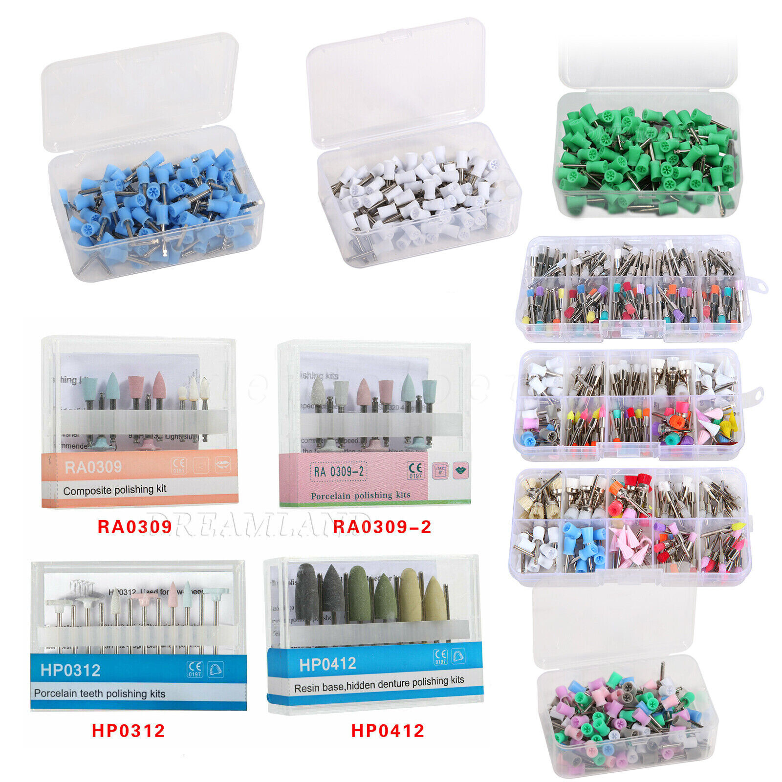 Kit de discos de fresas dentales de pulido compuesto RA HP FG pulidoras burs