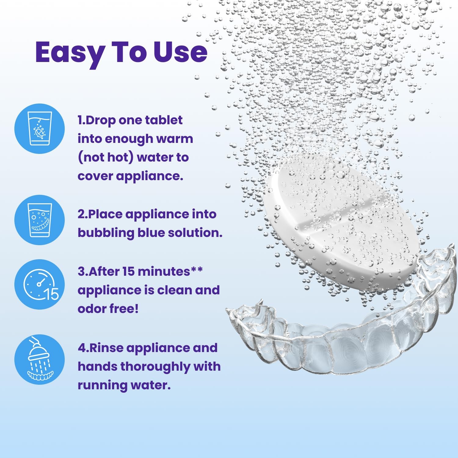 – Retainer Cleaner Tablets for Invisalign, Mouth Guard Cleaner, Night Guard C…