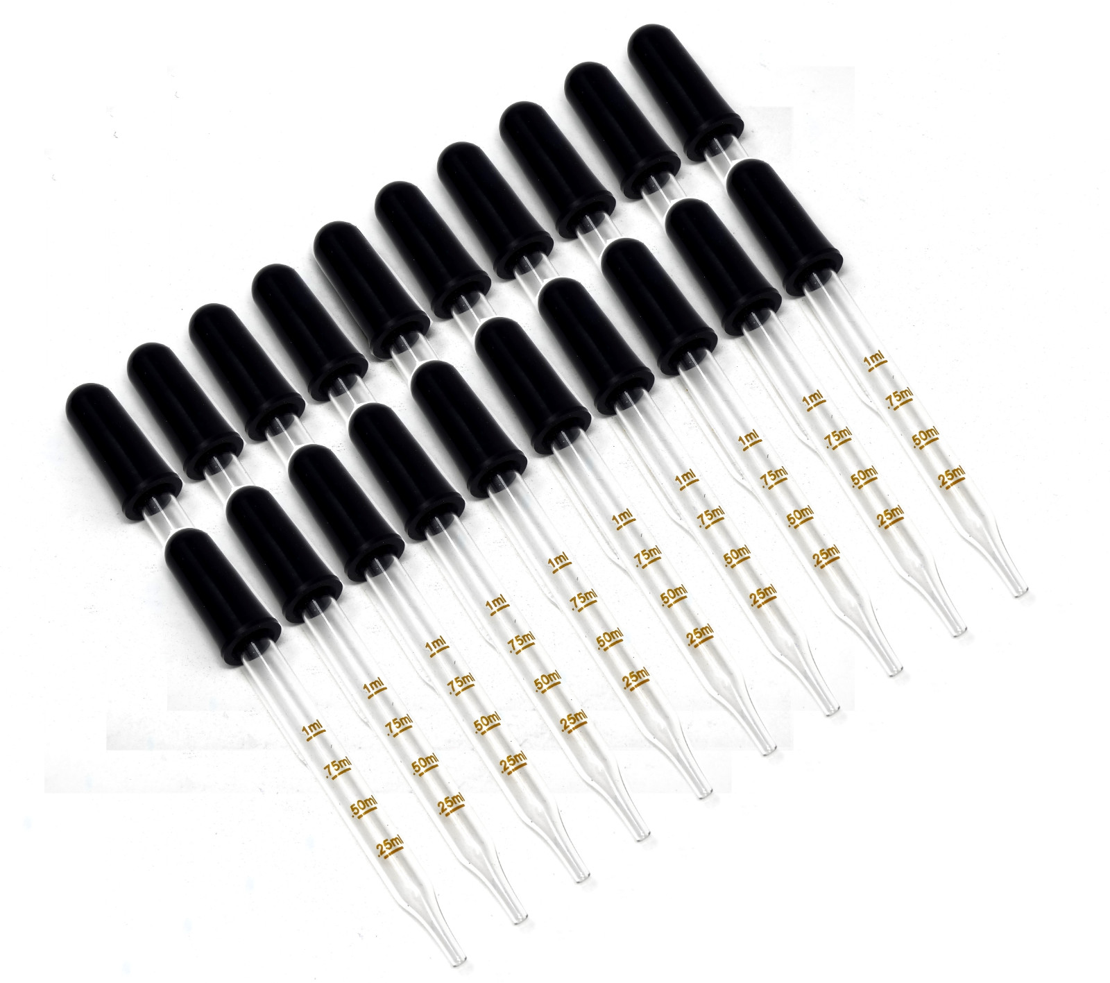 24 Pack Calibrated Glass Liquid Dropper Medicine 1ml Essential Oils Eye Pipette