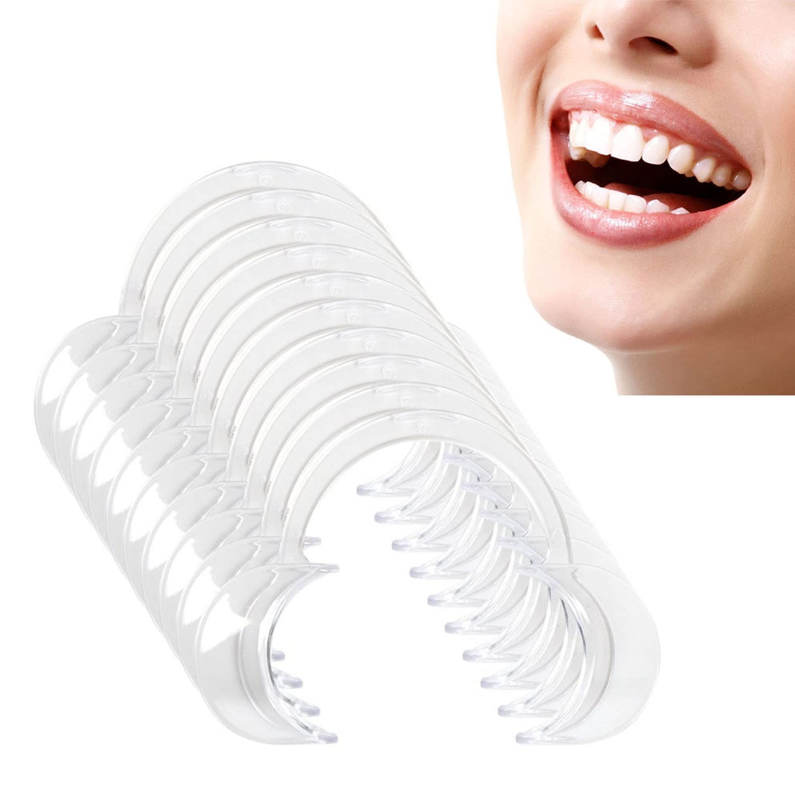 10 Pieces C-Shape Cheek Retractor, Disposable Mouth Opener for Dental White M