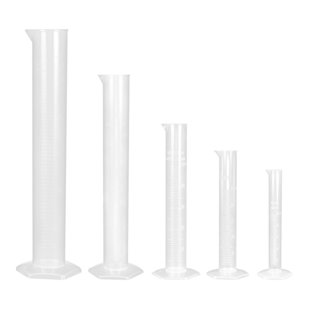 Liquid Container Plastic Graduated Cylinders Clear Lab Science Test Transparent