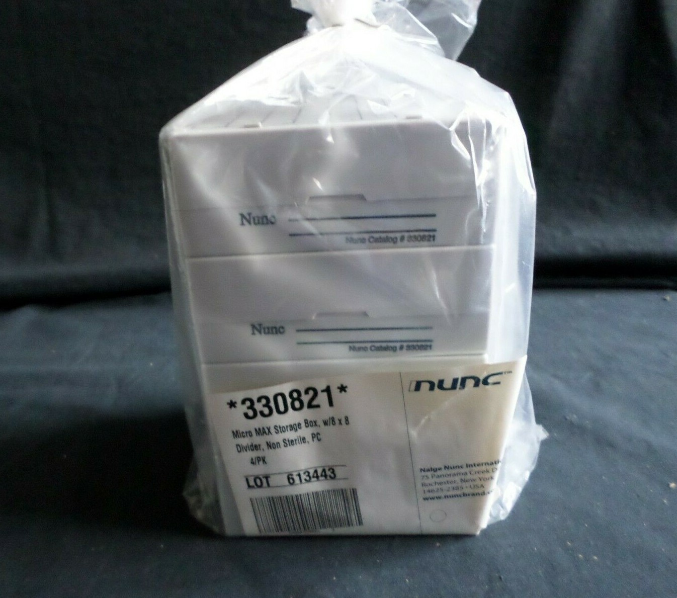 Nunc 64-Place Micro MAX-100 Polycarbonate Cryo Storage Box 330821 4/Pack