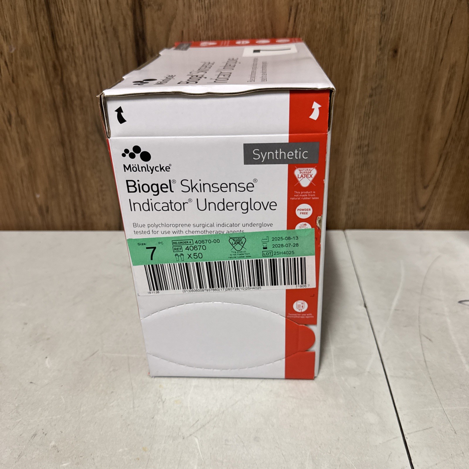 Molnlycke Biogel SkinSense Indicator Underglove Size 7 Synthetic x50 Gloves