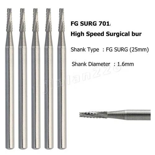 Dental Carbide Burs FG SURG 701 Surgical Friction Grip 5/pk