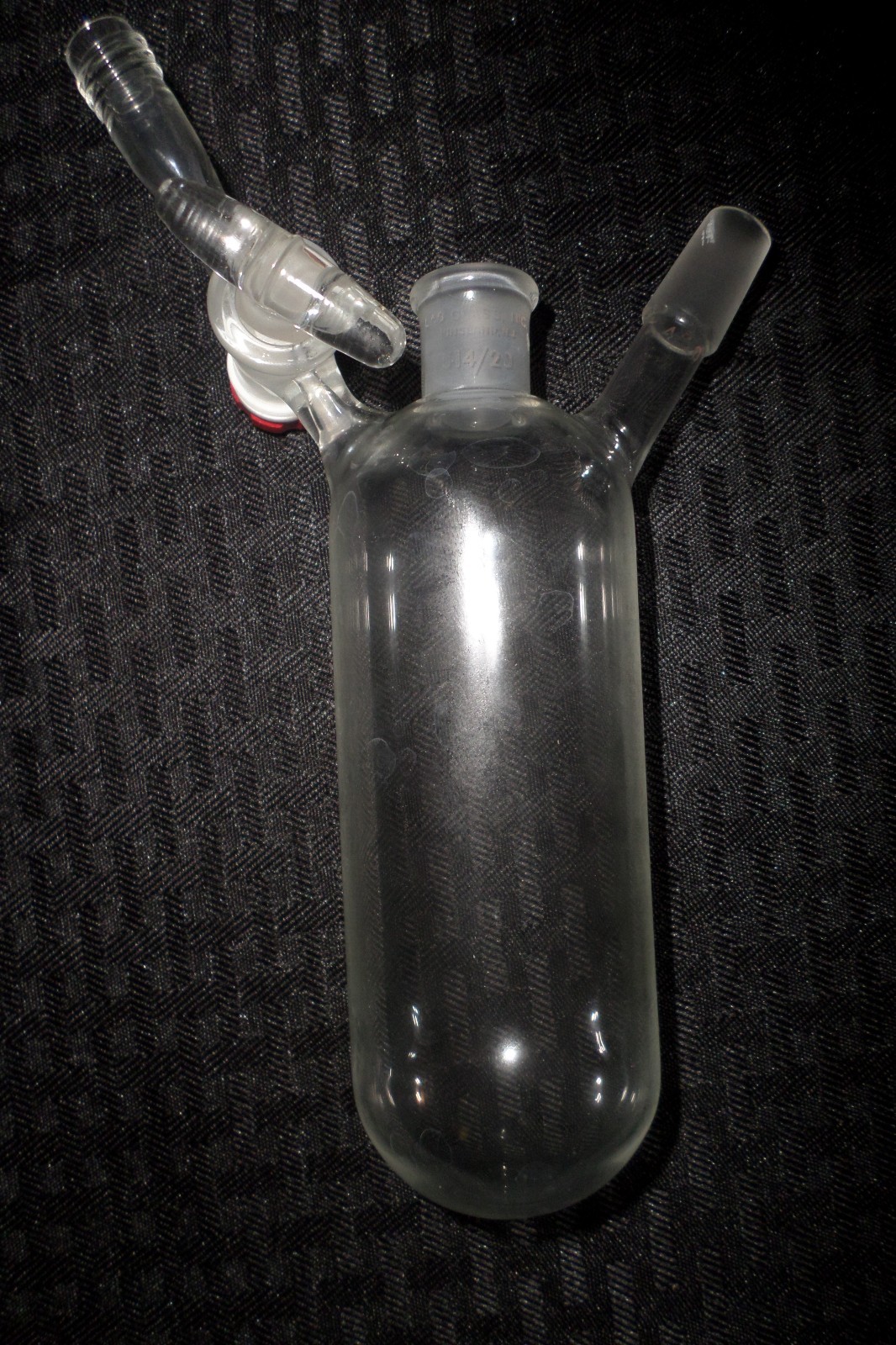 Ace Glass 2-Neck Schlenk 200mL AirLess Reaction Flask Glass Stopcock 14/20 GL-14
