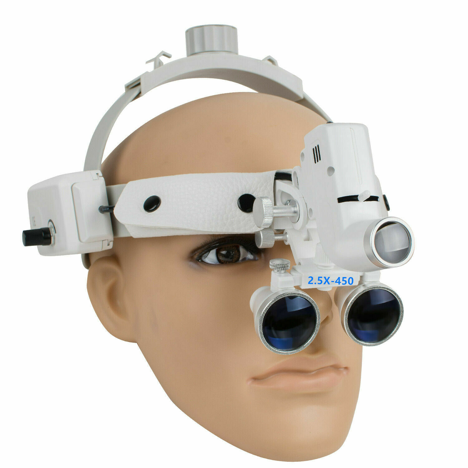 2.5X Surgical LED Head Light with Binocular Magnifying Loupes Adjustable Light