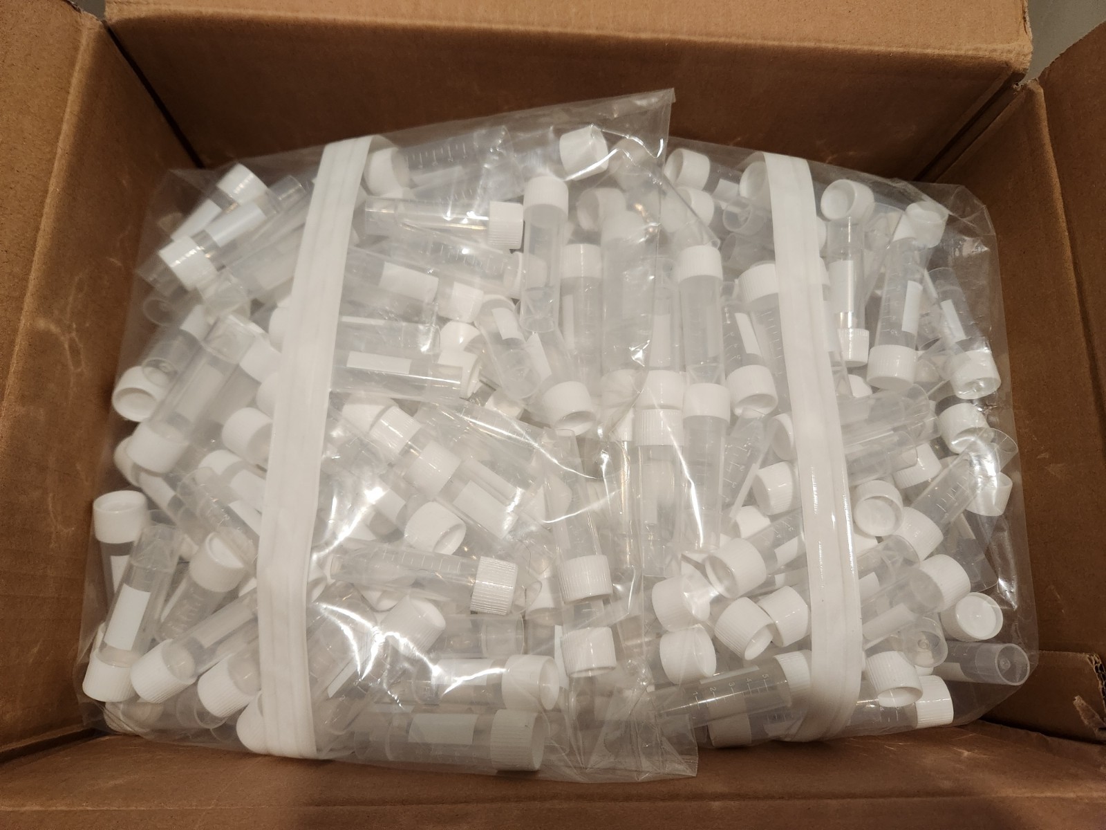 1000 GLOBE 5mL PP Transport Tubes w/ Screw Cap 16x60mm Conical Bottom SS C1811