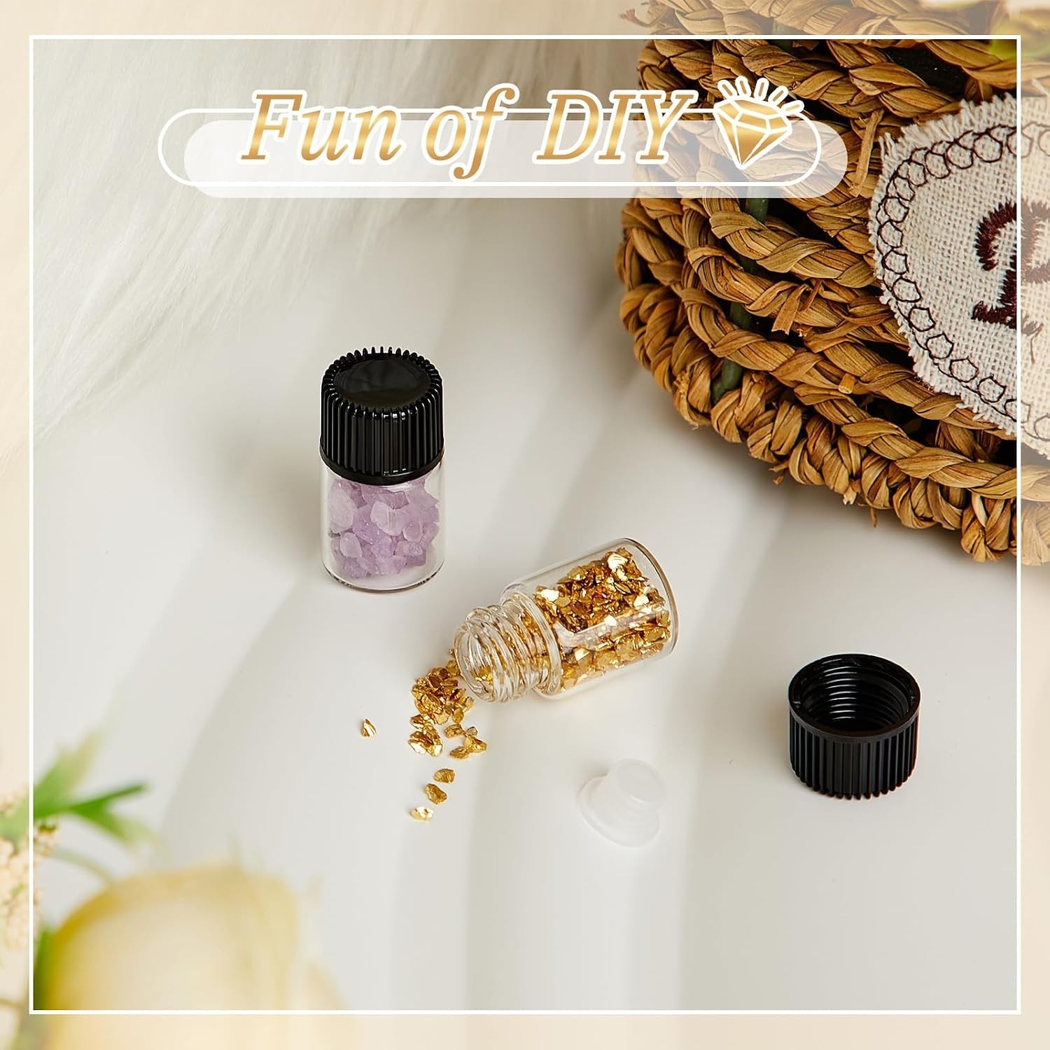 Compact 50 Pcs 2ml Glass Vials with Caps for Travel, Samples, and Organization