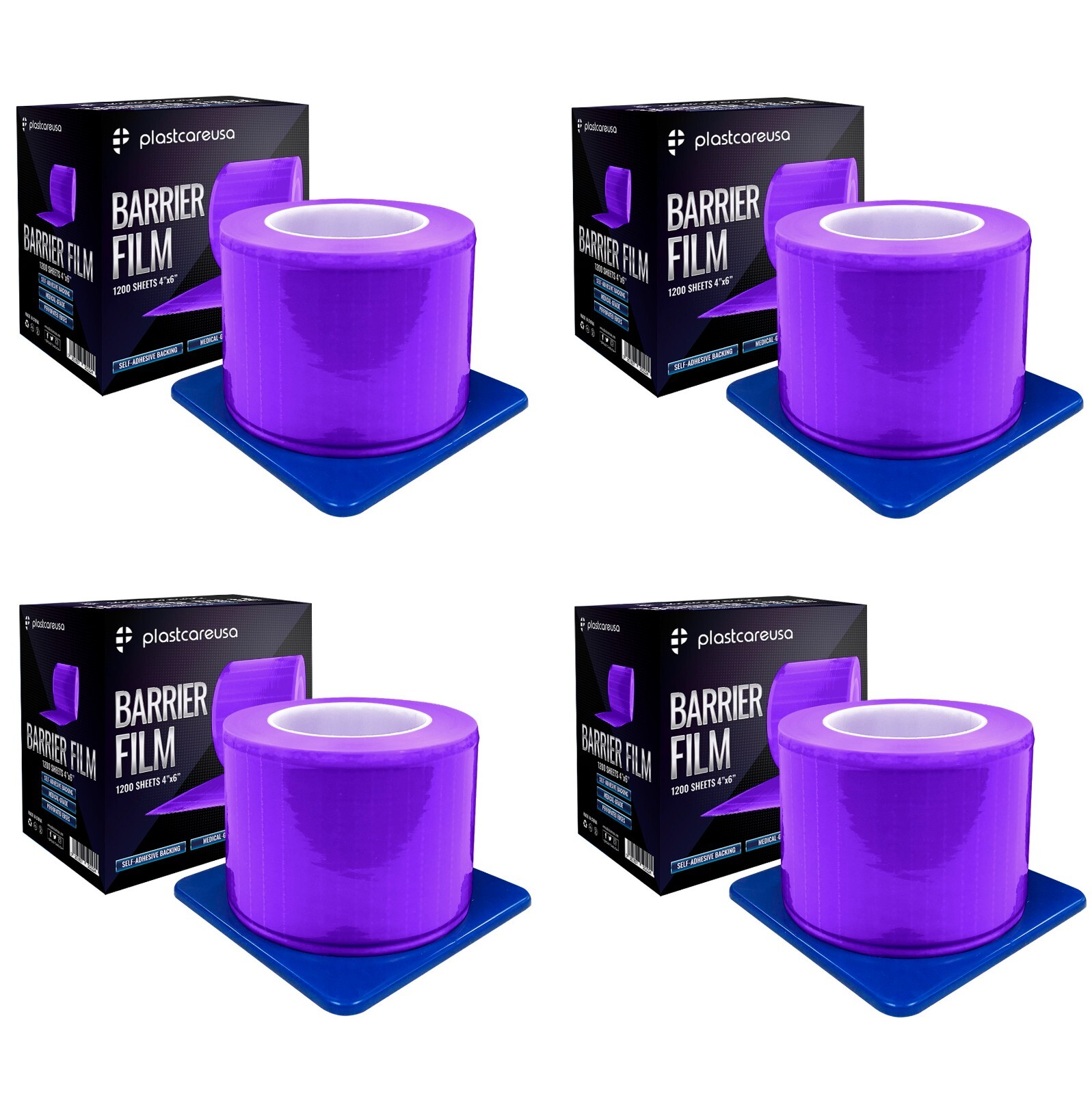 4 Purple Barrier Film Plastic Surface Dental Tattoo Adhesive 1200 4″ x 6″ Sheets
