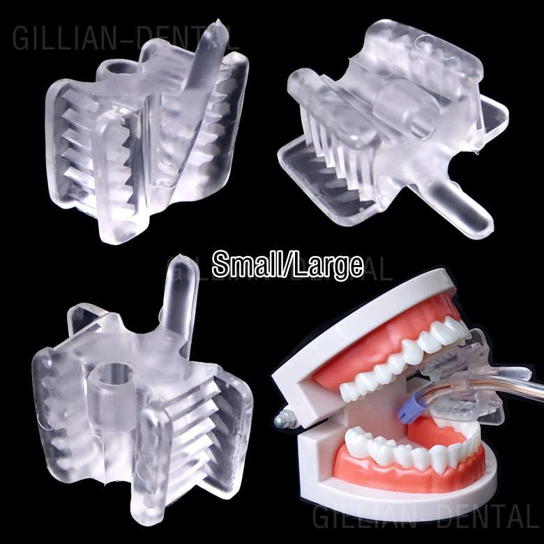 Dental Silicone Bite Block With Saliva Ejector Hole Mouth Opener Cheek Retractor