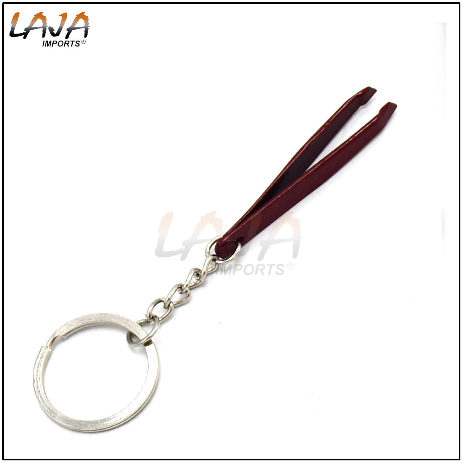 1 Eyebrow Exclusive Slant Tweezers Maroon Color Key Ring