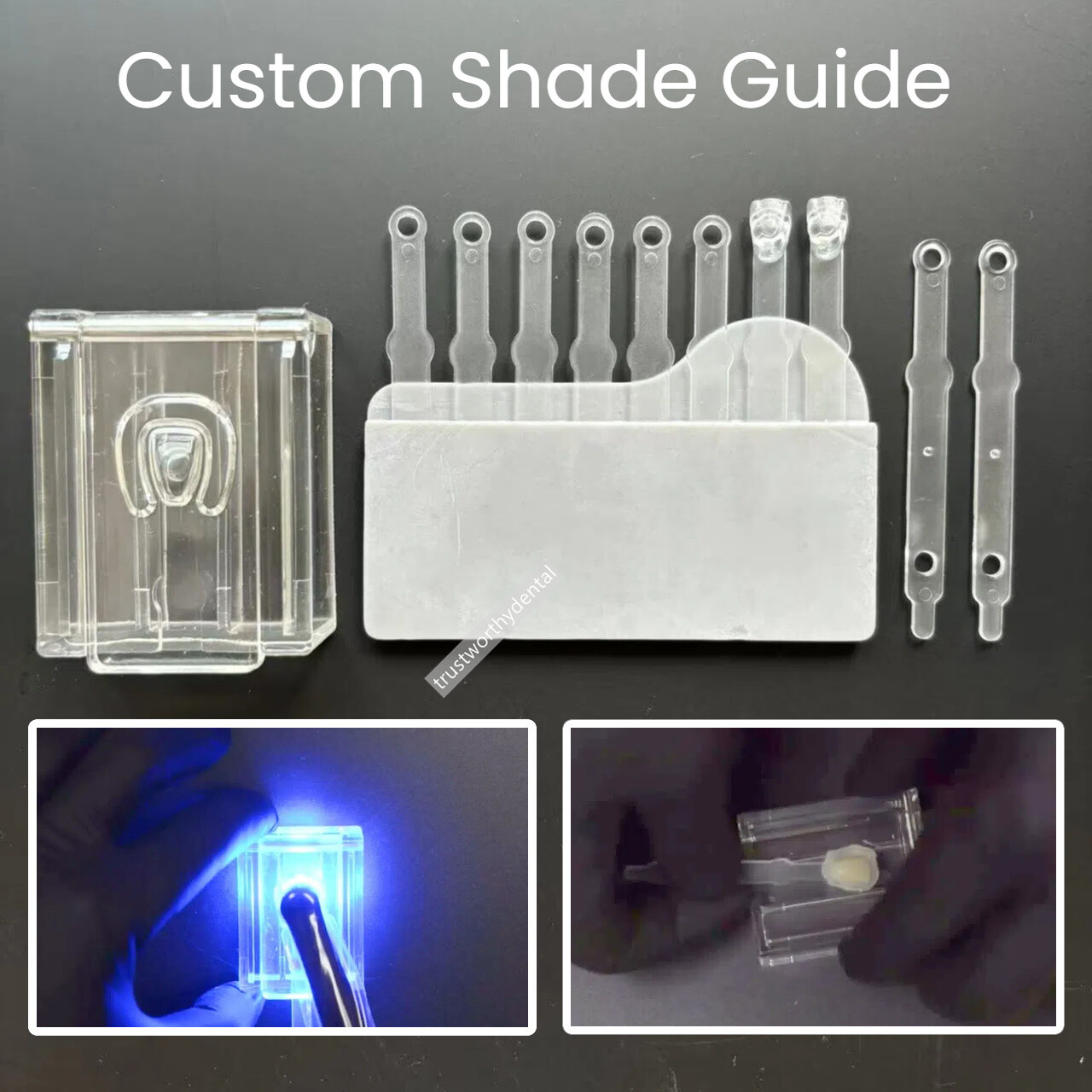 Dental A-D Shade Guide Bleach Teeth Natural Die Porcelain Custom Ivoclar Type US