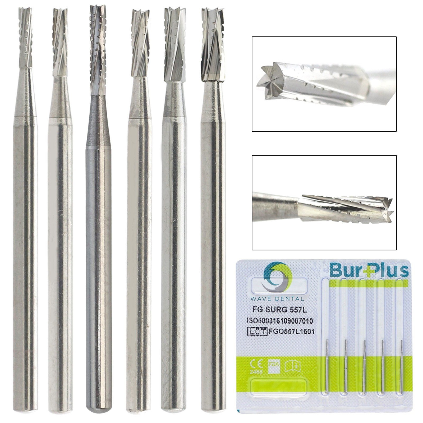 Dental Oral Surgical Bur Tungsten Carbide 25mm FG 1.6mm Round / Straight Fissure