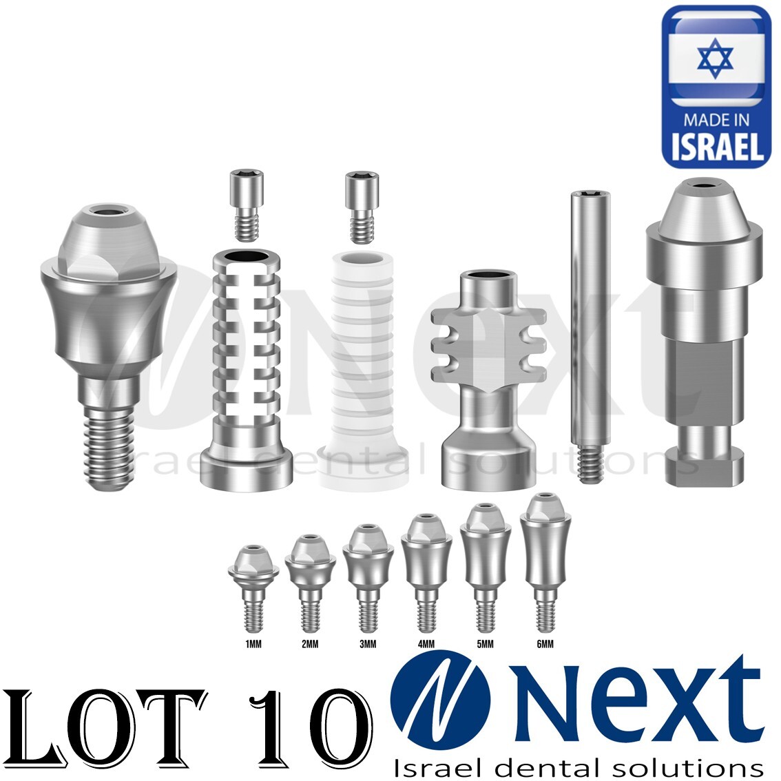 LOTx10 Straight abutment Multi Unit set analog transfer sleeves with screw 1.4