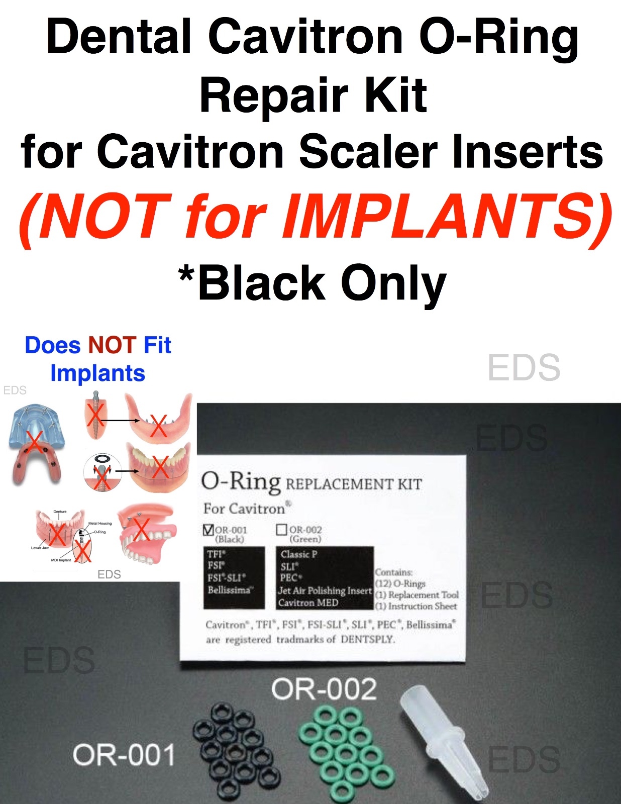 O-Ring Replacement Kit for Scaler Inserts Tips – (Black Kit Only)