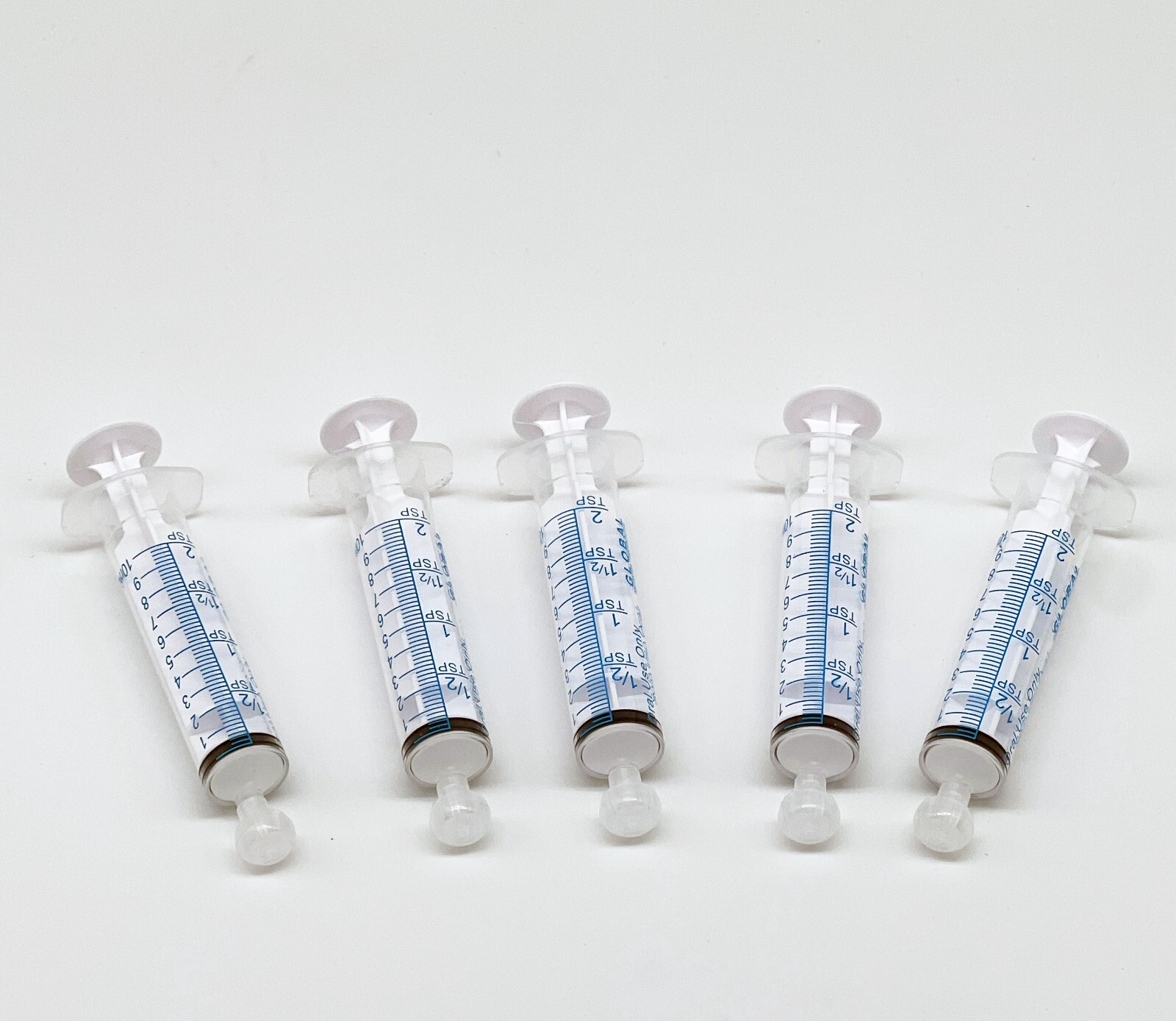 10cc ULTRA-FLO ORAL Syringes 10ml non-Sterile Syringe/W-CAP -2 Teaspoon -5 Pack