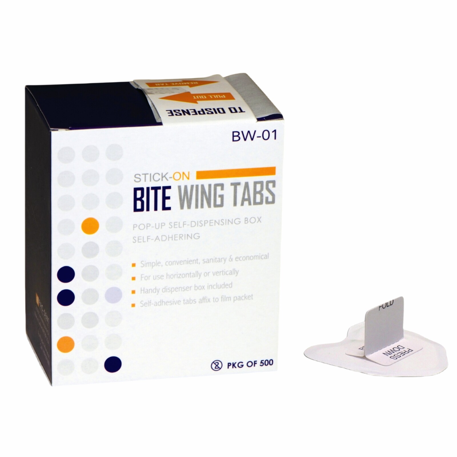 Pac-Dent Bite Wing Tabs 500Pcs Self-adhesive Tabs
