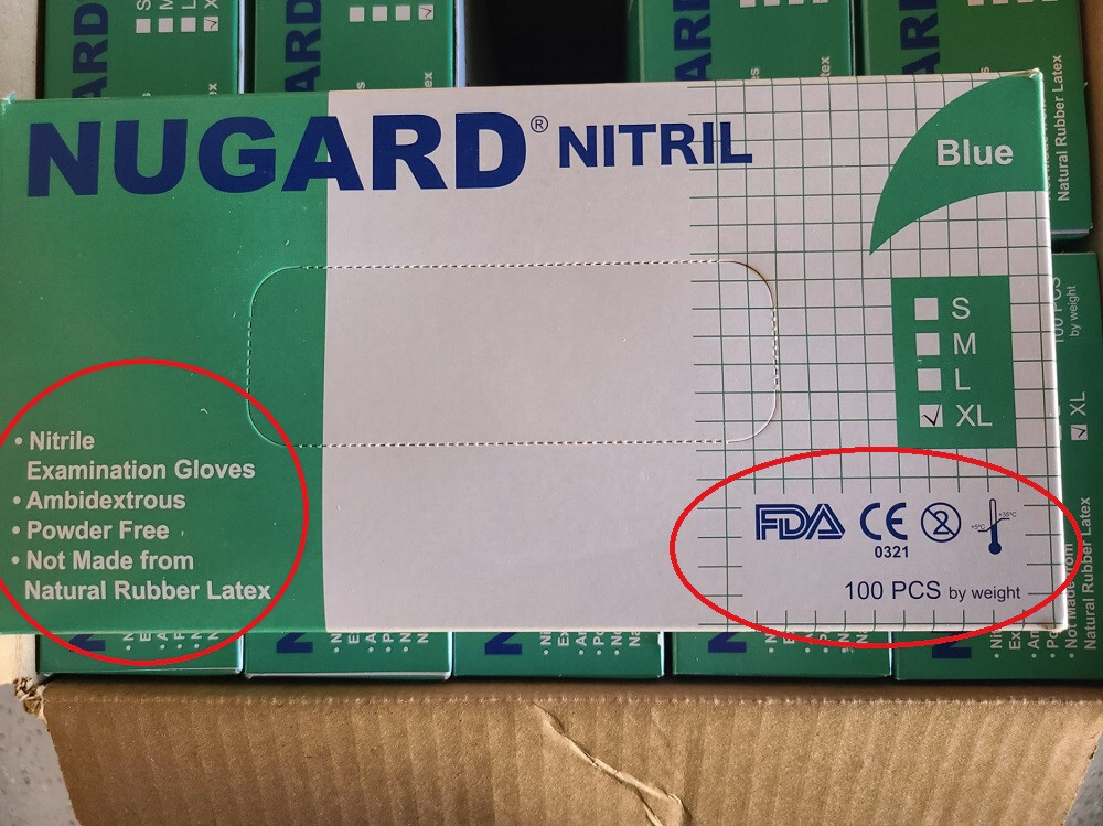 Nugard Nitrile Exam Gloves Powder-Free Blue – box of 100 (Extra Large)