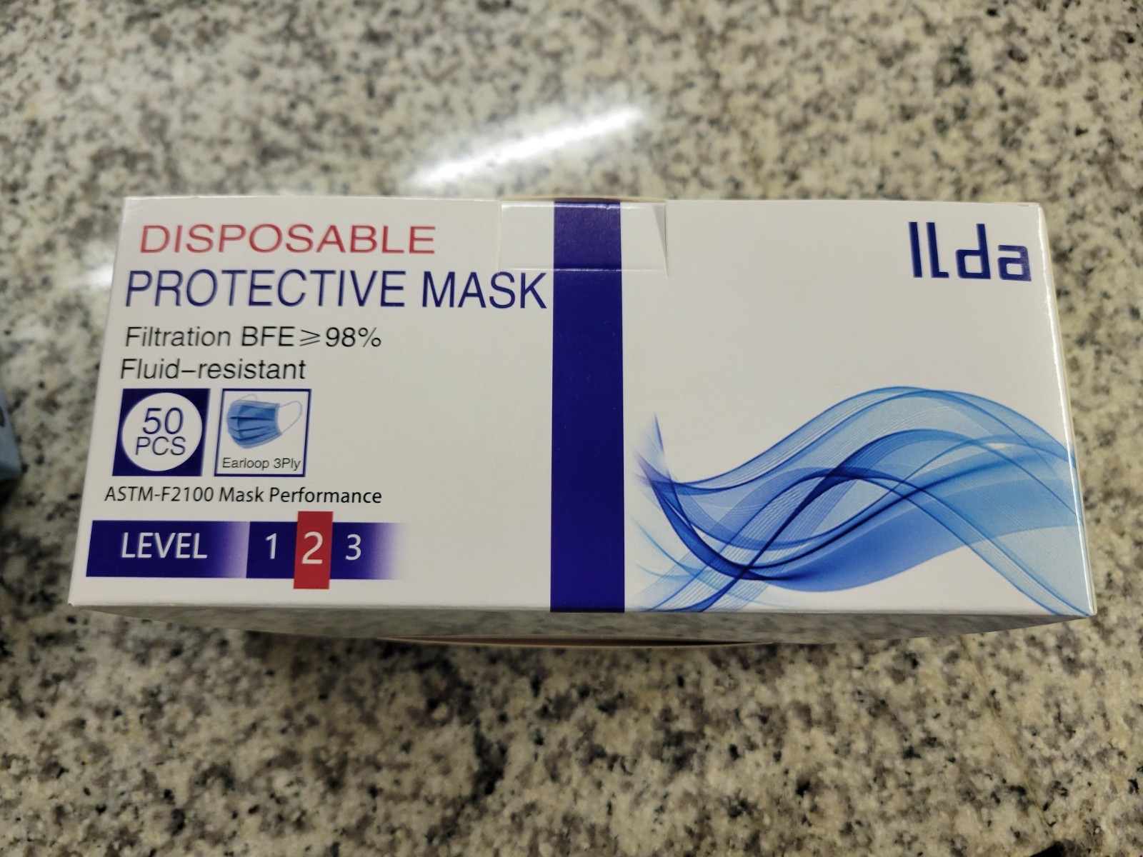 BOX PCS Protective 3 Layer Disposable Medical Face Masks (50 Blue Masks Per Box)