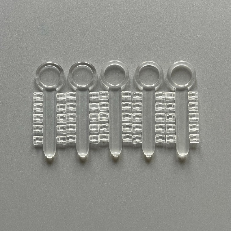 200Pcs Dental Rotation Wedges Orthodontic Rubber Elastic Rotary Pads Gray Clear