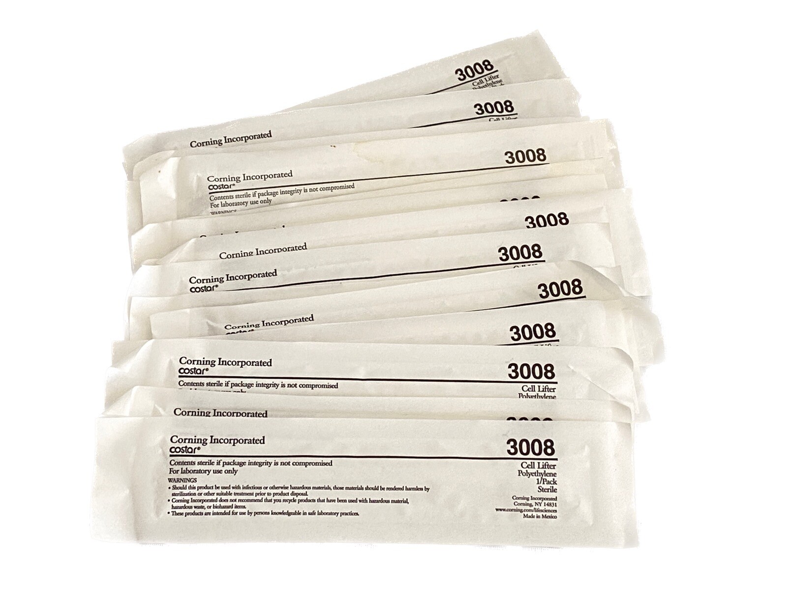 (17 Pcs) CORNING Costar Polyethylene Cell Lifter Individually Wrapped 3008