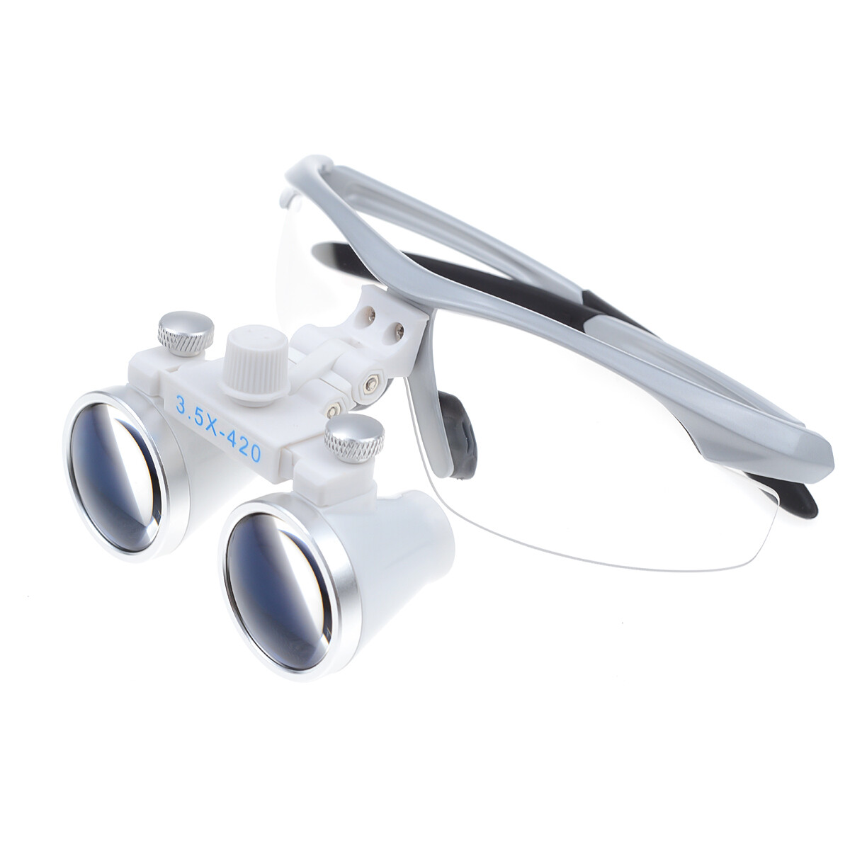 Dental 3.5X-420MM Magnification Binocular Loupe Compound Optic Silver with Bag