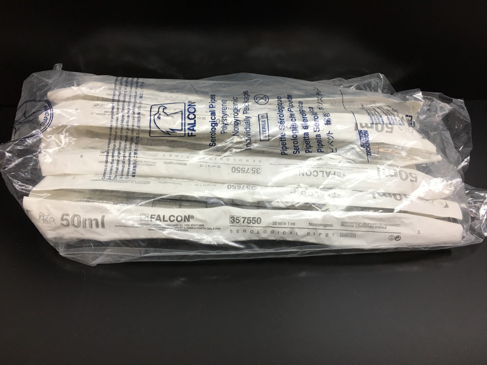 Corning Falcon REF 357550 Serological Pipet 1.0 Increments 50mL Lot 18 PCS