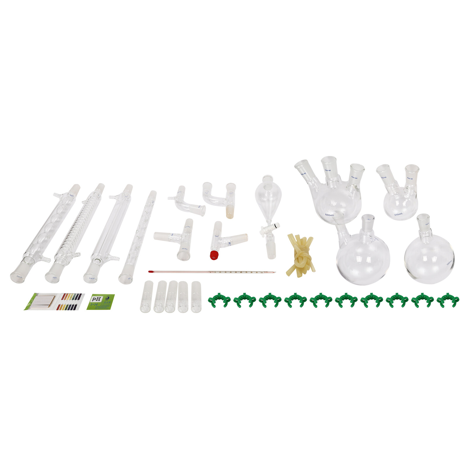 24/40 Joints Glass Organic Chemistry Lab Glassware Kit, 32PCS Lab Chemilcal Unit