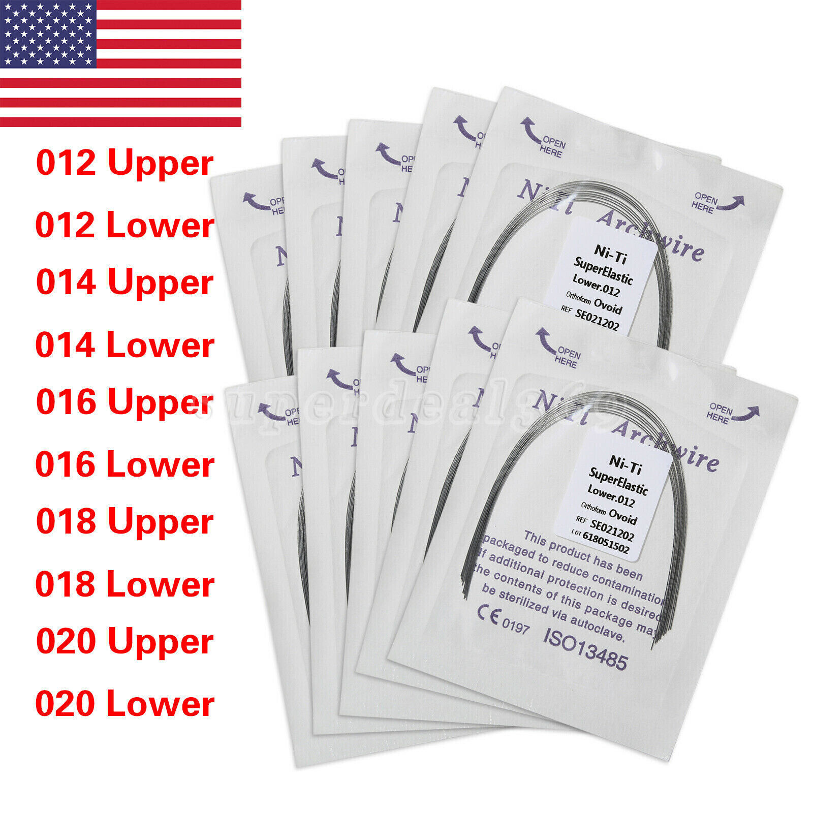 All Size Dental Orthodontic Super Elastic Niti Round Arch Wire Ovoid Form