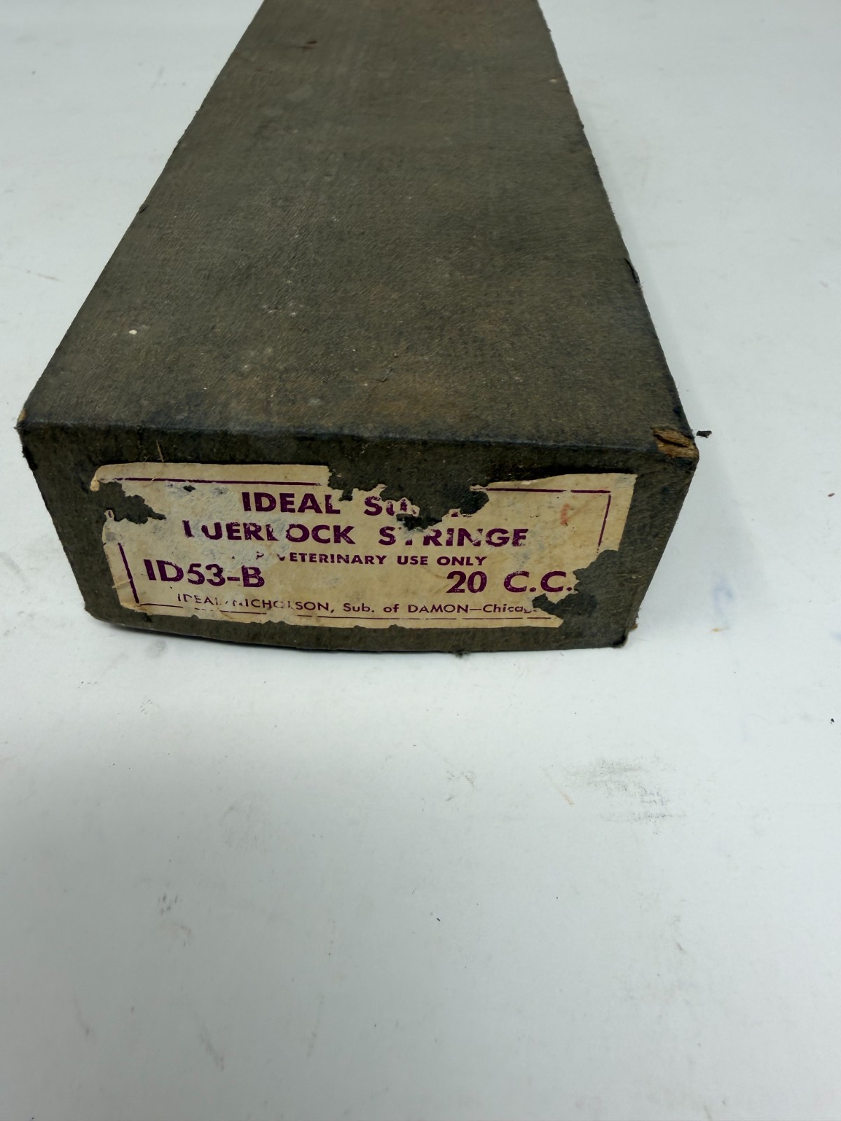 Vintage Ideal Super Luerlock Veterinary Cattle Large Animal Syringe ID53-B 20cc