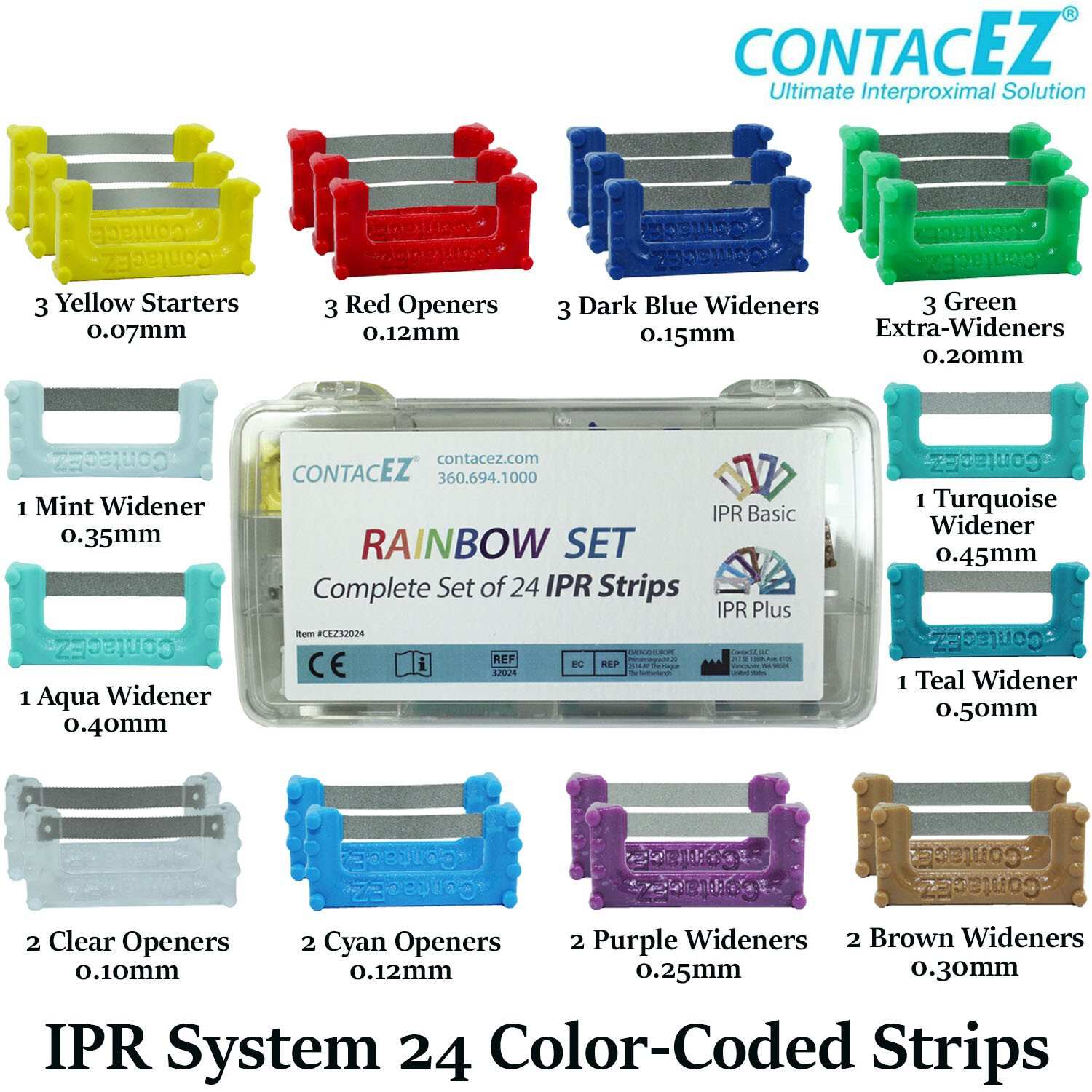 ContacEZ Interproximal Reduction Dental Restorative Strip Orthodontic IPR 24 PCS