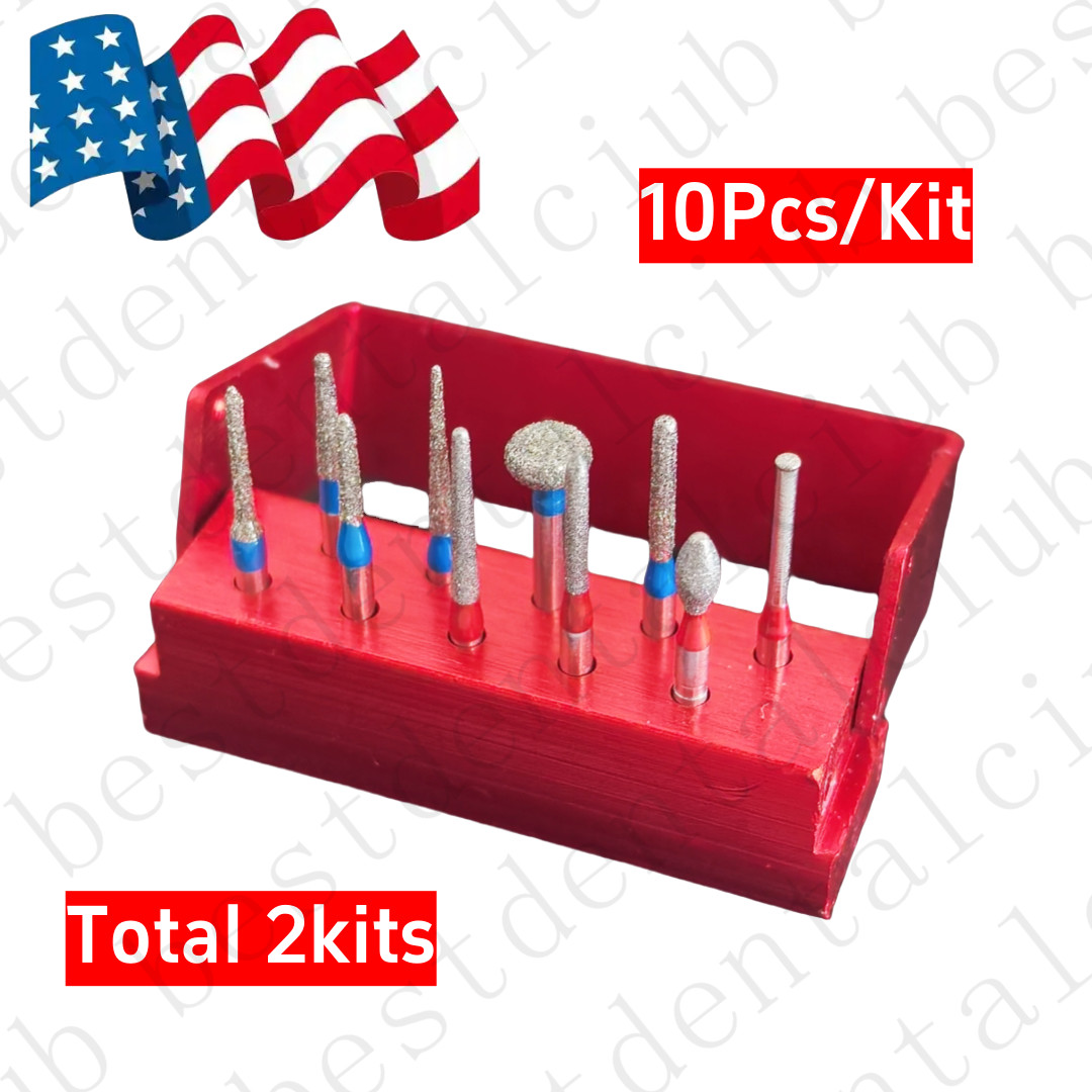 2Kit Dental Bridge Preparation Anterior Posterior Crown Diamond Burs 10Pcs/Kit