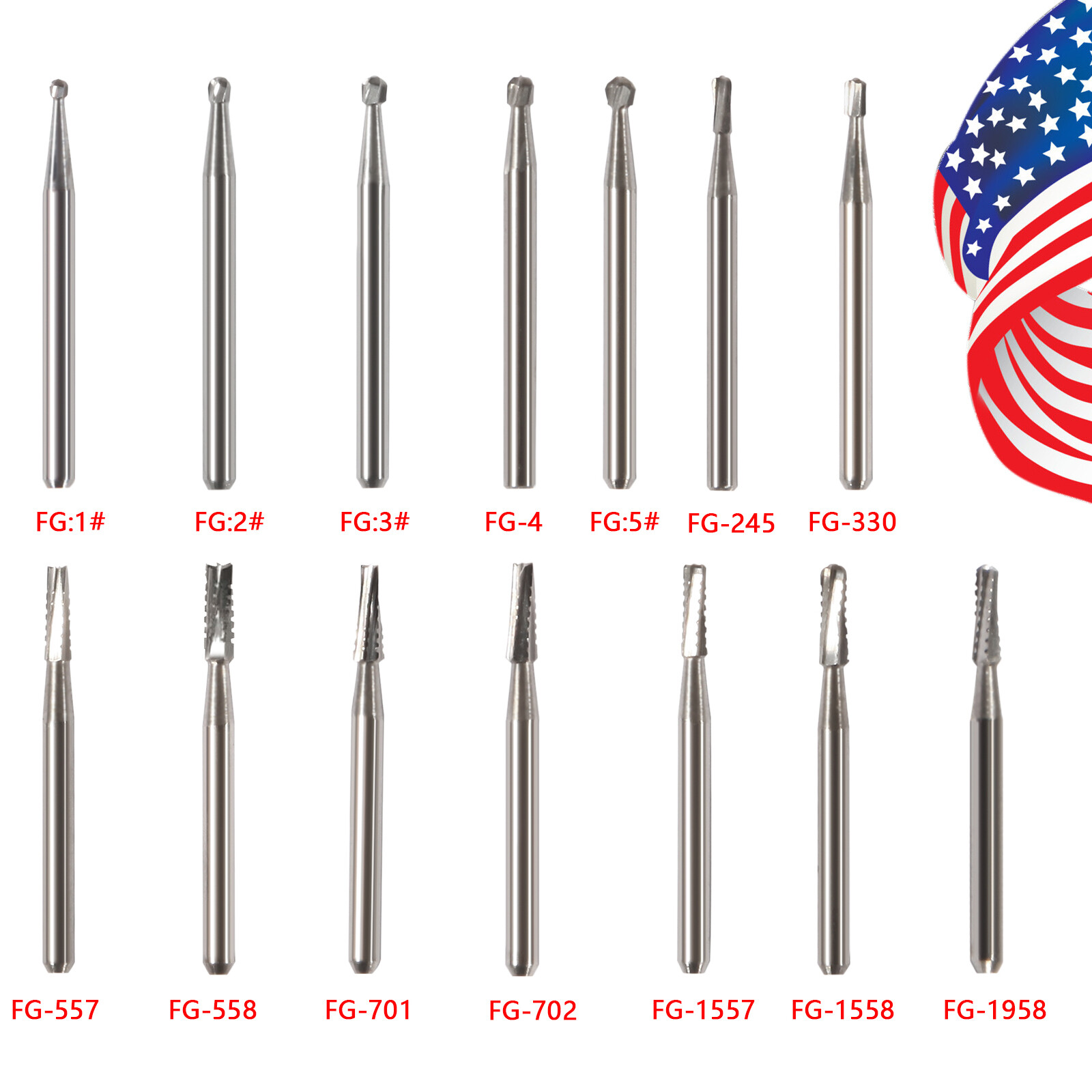 Lots of Dental Round Tungsten Carbide FG Bur For High Speed Handpiece