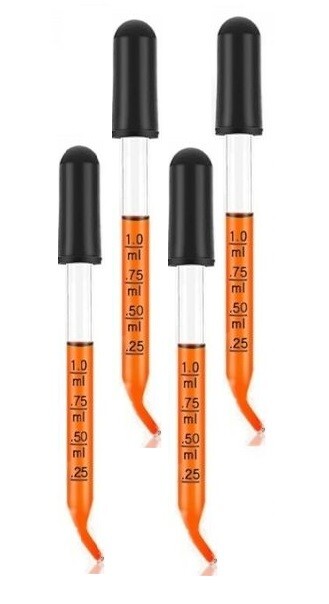 Medicine Art Essential Oils Eye Dropper Graduated 3″ Curved Tip 1ml (4 Pack)
