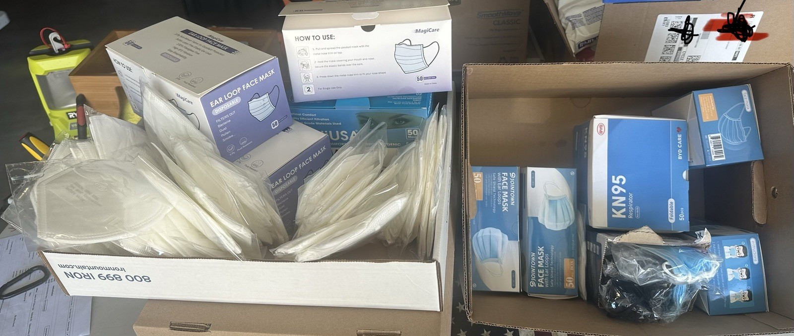 Lot of 1000+MAGICARE Jointown Disposable EarLoop Face Masks Box New Bundle USA