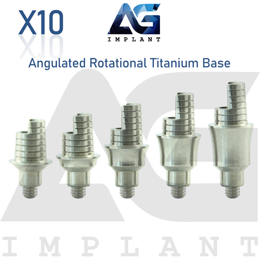 10 Angulated Titanium Base Anti Rotational Prosthetic System Int Hexagon 2.42mm