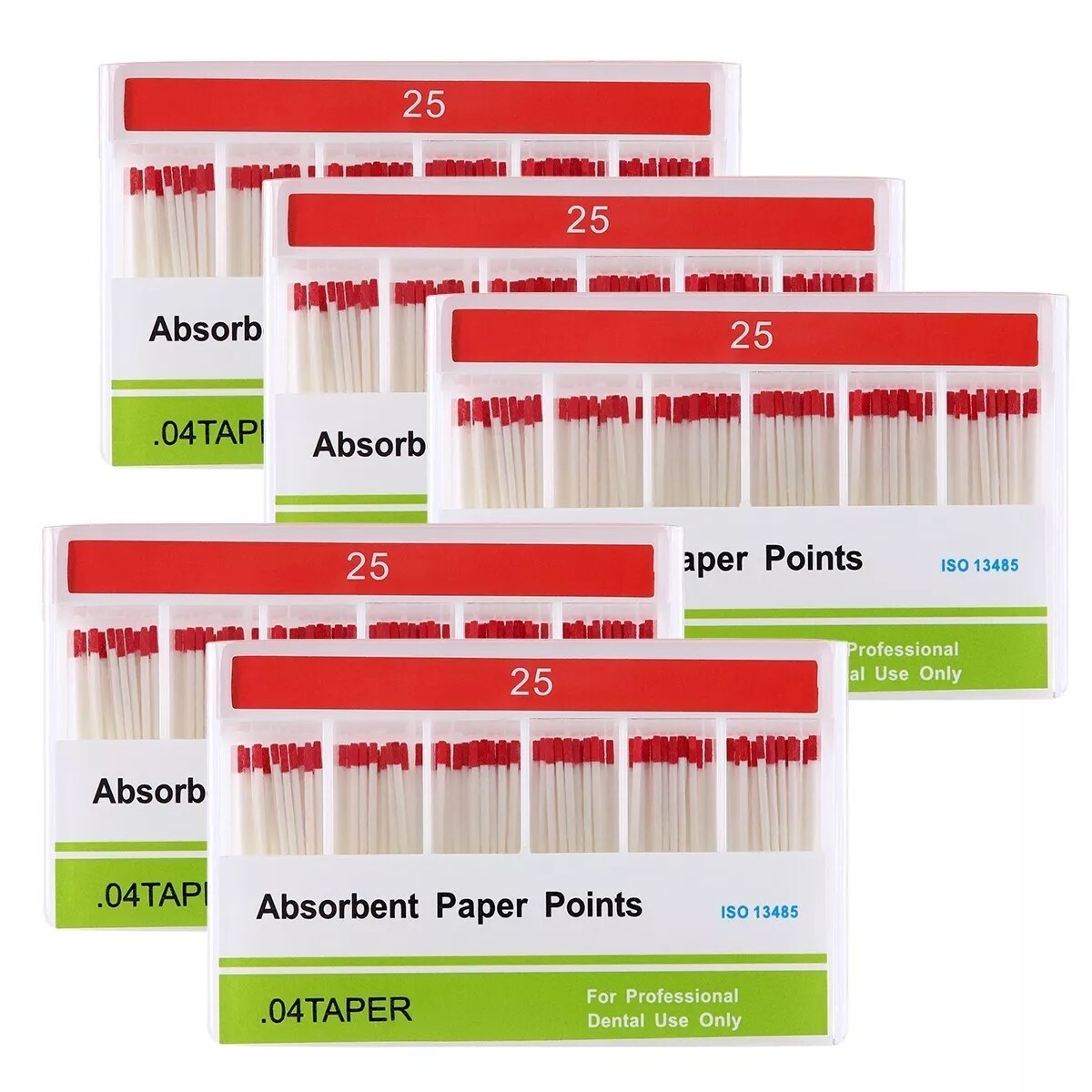 5 Packs Dental Absorbent Paper Points Taper 0.04 25# Endodontic Root Canal Point