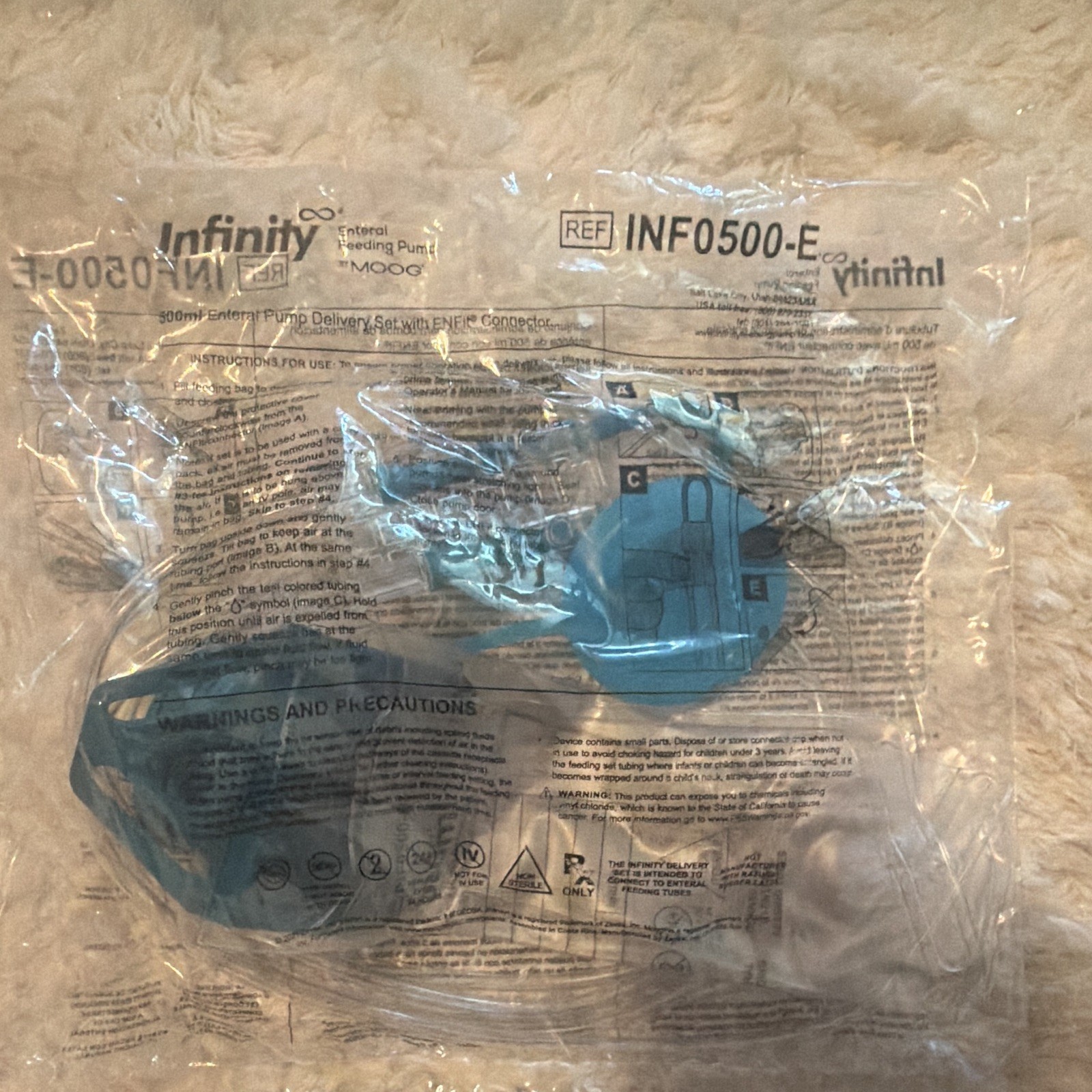 (120) Infinity Enteral Feeding Pump Delivery Set, Model/MPN INF0500-E