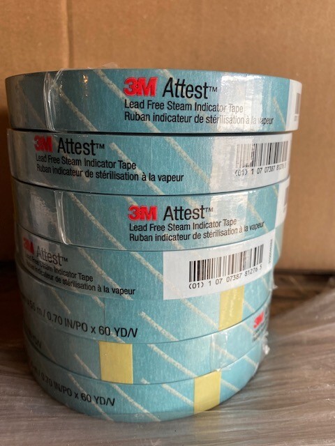 (7 Rolls) 3M Attest 1355-18MM Comply Steam Indicator Tape 60 yd. L x 0.70″ W