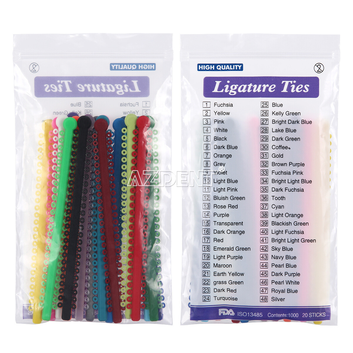 1000Pcs AZDENT Dental Ortho Ligature Ties Elastic Rubber Bands