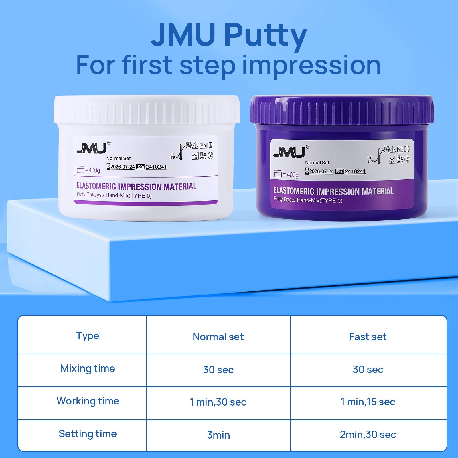 Dental Putty Impression Materials Normal 400g Base+400g Catalyst Set