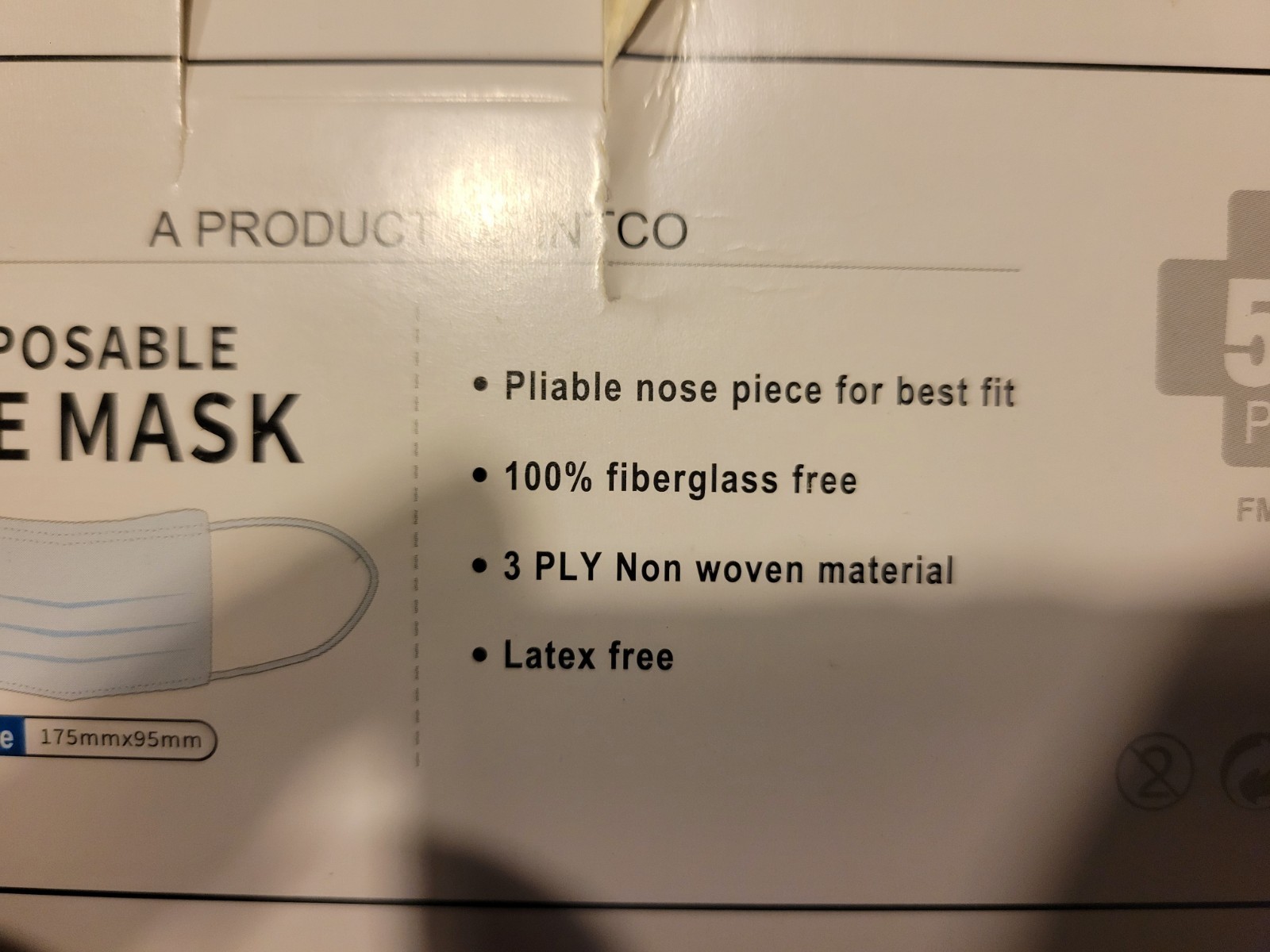 BOX PCS Protective 3 Layer Disposable Medical Face Masks (50 Blue Masks Per Box)